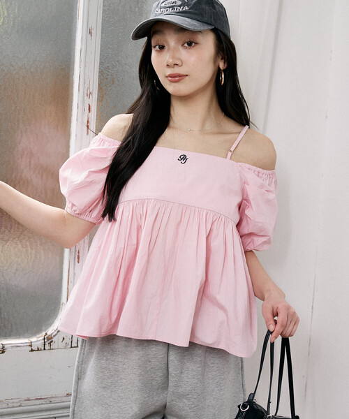 PEACH JOHN(ピーチジョン)の「PEACH JOHN × PUBLUX/ピーチ・ジョン 2WAY バルーンスリーブ ブラウス 限定展開(シャツ/ブラウス・レディース・ブラウン/ピンク/オフホワイト/ブラック・フリ-)」の7枚目の写真