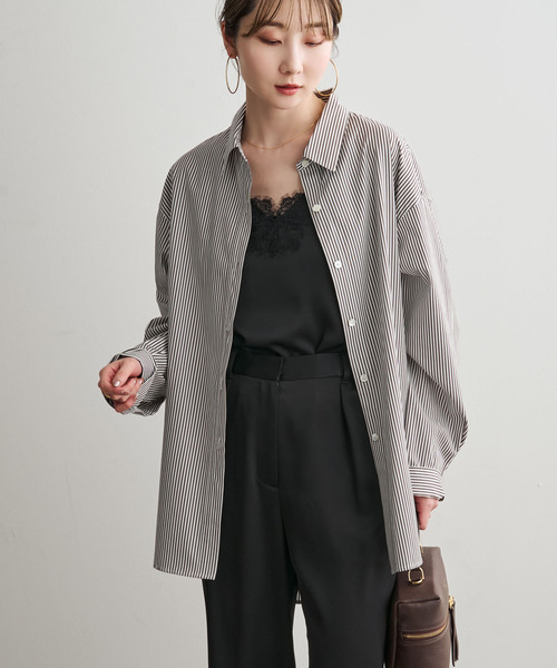 Noble(ノーブル)の「【洗える】フィルロワコットンオーバーシャツ(シャツ/ブラウス・レディース・ホワイト/ブラウン・FREE)」の8枚目の写真