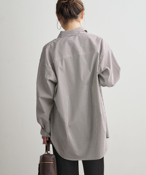 Noble(ノーブル)の「【洗える】フィルロワコットンオーバーシャツ(シャツ/ブラウス・レディース・ホワイト/ブラウン・FREE)」の10枚目の写真