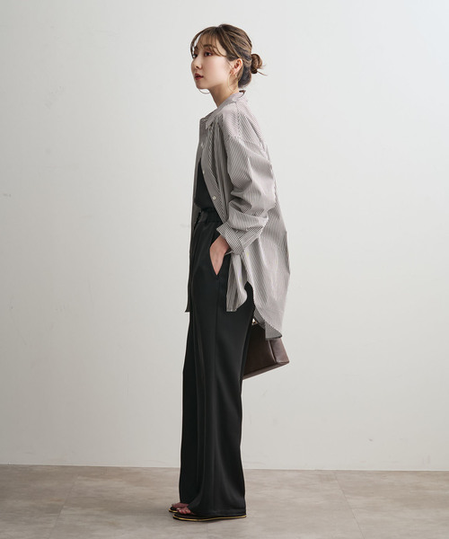 Noble(ノーブル)の「【洗える】フィルロワコットンオーバーシャツ(シャツ/ブラウス・レディース・ホワイト/ブラウン・FREE)」の12枚目の写真