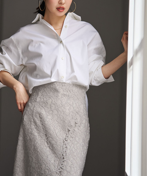 Noble(ノーブル)の「【洗える】フィルロワコットンオーバーシャツ(シャツ/ブラウス・レディース・ホワイト/ブラウン・FREE)」の14枚目の写真