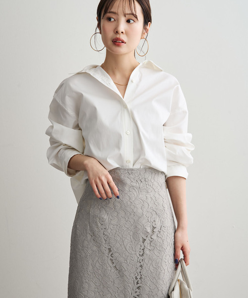 Noble(ノーブル)の「【洗える】フィルロワコットンオーバーシャツ(シャツ/ブラウス・レディース・ホワイト/ブラウン・FREE)」の19枚目の写真