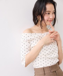 VIS | テレコハーフスリーブドレーププルオーバー(Tシャツ/カットソー)