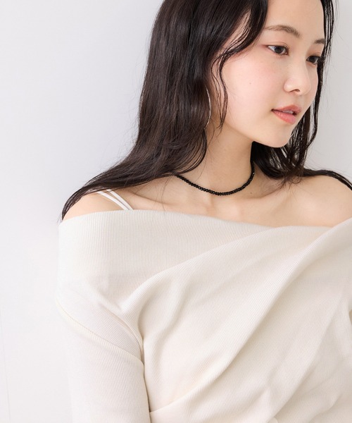 VIS（ビス）の「テレコハーフスリーブドレーププルオーバー（Tシャツ/カットソー・レディース・オフホワイト/ホワイト系その他5/ネイビー/ピンク・FREE）」の20枚目の写真