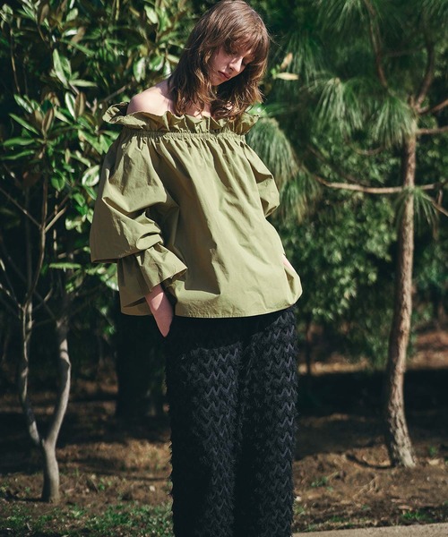 AKTE（アクテ）の「ジャガードワイドパンツ（その他パンツ・レディース・ブラック/ホワイト・TALL/FREE）」の11枚目の写真