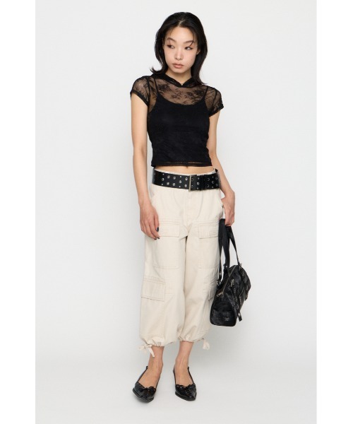 LAGUA GEM(ラグアジェム)の「LOOSEY ANKLE パンツ(カーゴパンツ・レディース・アイボリー/ブラック/カモフラージュ・X-SMALL/SMALL/MEDIUM)」の11枚目の写真