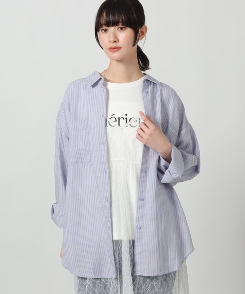 LAKOLE(ラコレ)の「リネンブレンドBIGシャツ / 642805(シャツ/ブラウス・レディース・レッド/チャコール/ブルー/オフホワイト/ライトベージュ・FREE)」の5枚目の写真