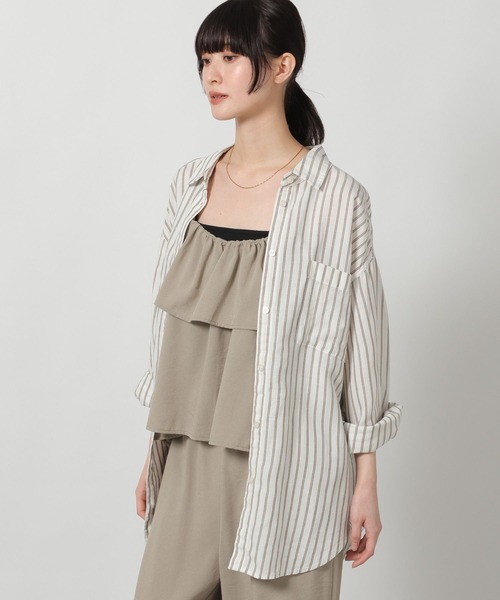 LAKOLE(ラコレ)の「リネンブレンドBIGシャツ / 642805(シャツ/ブラウス・レディース・レッド/チャコール/ブルー/オフホワイト/ライトベージュ・FREE)」の9枚目の写真