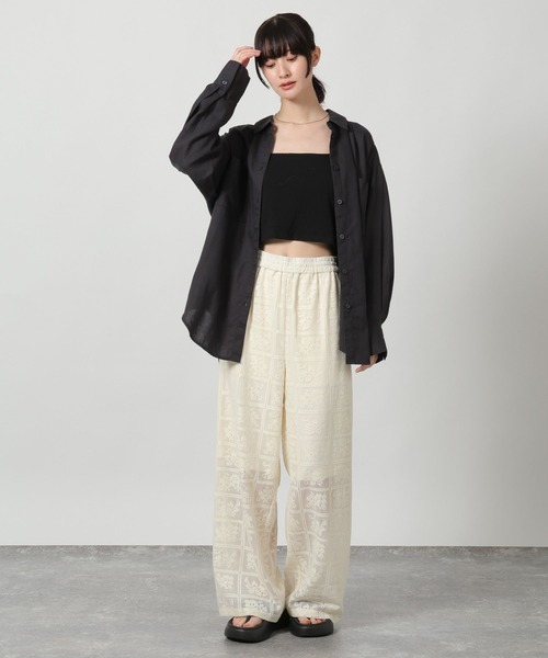 LAKOLE(ラコレ)の「リネンブレンドBIGシャツ / 642805(シャツ/ブラウス・レディース・レッド/チャコール/ブルー/オフホワイト/ライトベージュ・FREE)」の11枚目の写真