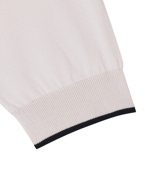 TOKYO SHIRTS(トウキョウシャツ)の「ドライレーヨン ボウタイ プルオーバー(ニット/セーター・レディース・ネイビー/オフホワイト・M/L/LL)」の4枚目の写真