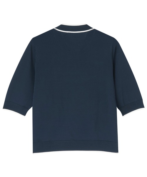 TOKYO SHIRTS(トウキョウシャツ)の「ドライレーヨン ボウタイ プルオーバー(ニット/セーター・レディース・ネイビー/オフホワイト・M/L/LL)」の7枚目の写真