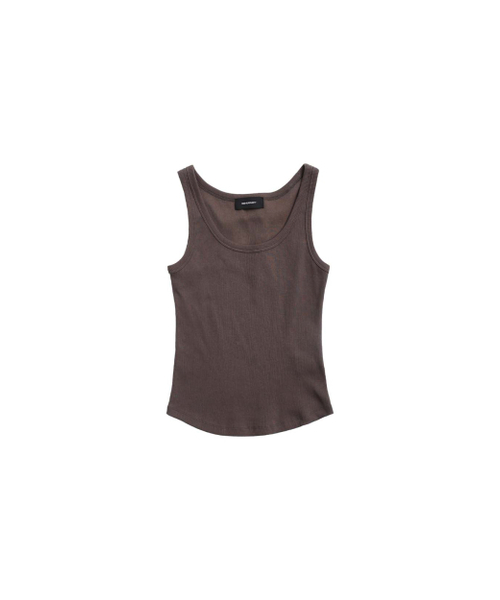 999HUMANITY(999ヒューマニティ)の「リブベーシックスリーブレス(ブラウン)(Tシャツ/カットソー・レディース・その他・OS)」の1枚目の写真