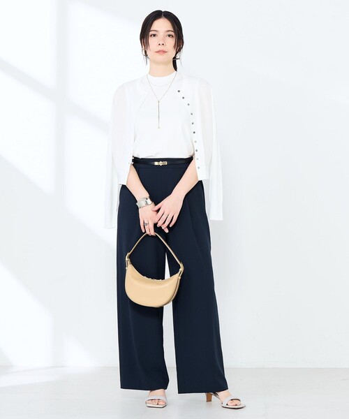 NOLLEY’S Sophi（ノーリーズソフィ）の「《手洗い可能/アンサンブル対応》マルチファンクションハイゲージクルーネックカーディガン（カーディガン/ボレロ・レディース・ホワイト/ブラウン/ベビーピンク/サックスブルー・36/38）」の16枚目の写真