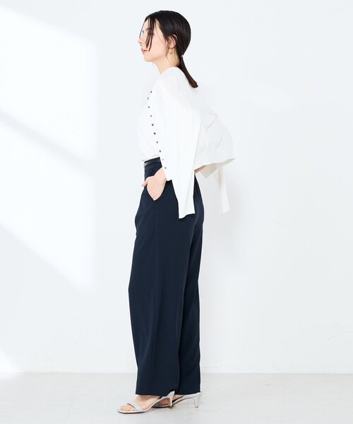 NOLLEY’S Sophi（ノーリーズソフィ）の「《手洗い可能/アンサンブル対応》マルチファンクションハイゲージクルーネックカーディガン（カーディガン/ボレロ・レディース・ホワイト/ブラウン/ベビーピンク/サックスブルー・36/38）」の17枚目の写真