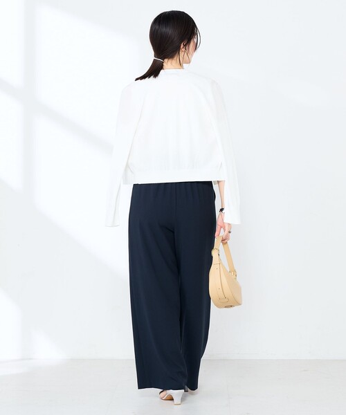 NOLLEY’S Sophi（ノーリーズソフィ）の「《手洗い可能/アンサンブル対応》マルチファンクションハイゲージクルーネックカーディガン（カーディガン/ボレロ・レディース・ホワイト/ブラウン/ベビーピンク/サックスブルー・36/38）」の18枚目の写真