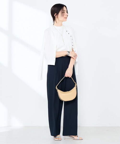 NOLLEY’S Sophi（ノーリーズソフィ）の「《手洗い可能/アンサンブル対応》マルチファンクションハイゲージクルーネックカーディガン（カーディガン/ボレロ・レディース・ホワイト/ブラウン/ベビーピンク/サックスブルー・36/38）」の20枚目の写真