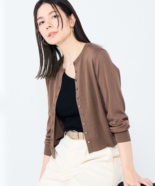 NOLLEY’S Sophi(ノーリーズソフィ)の「《手洗い可能/アンサンブル対応》マルチファンクションハイゲージクルーネックカーディガン(カーディガン/ボレロ・レディース・ホワイト/ブラウン/ベビーピンク/サックスブルー・36/38)」の21枚目の写真