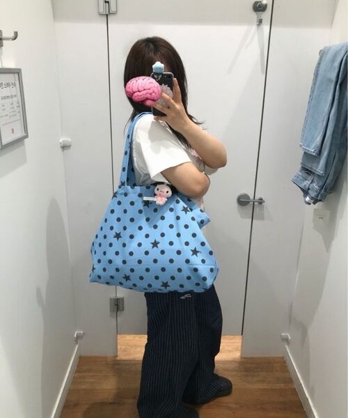 ESCAPEFROM(エスケープフロム)の「サマー ピクセル ESCF ドット スター デニム エコバッグ(エコバッグ/サブバッグ・レディース・その他・FREE)」の6枚目の写真