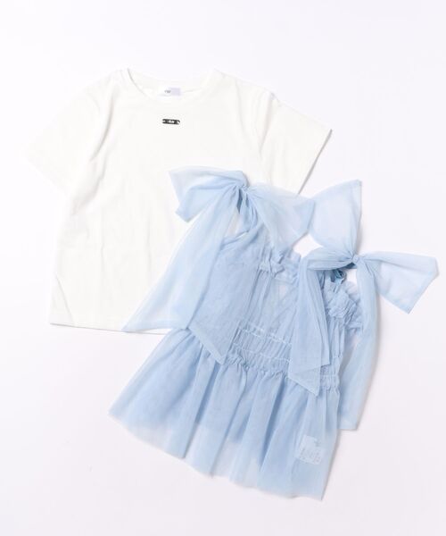 algy（アルジー）の「チュールキャミ&半袖Tシャツセット（その他トップス・キッズ・ブラック/サックスブルー・130/140/150/160）」の2枚目の写真