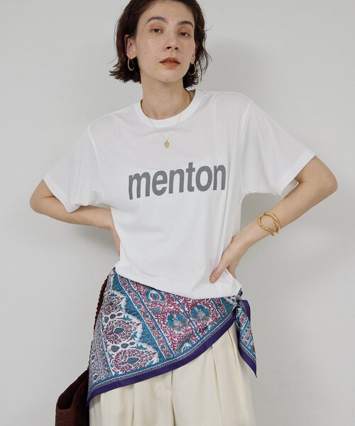 GALLARDAGALANTE（ガリャルダガランテ）の「MENTON Tシャツ（Tシャツ/カットソー・レディース・ベージュ/チャコールグレー/ホワイト・FREE）」の2枚目の写真