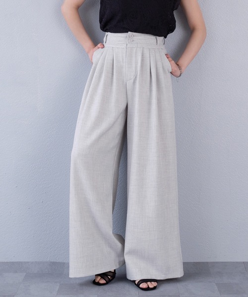 murea(ミュレア)の「ハイウエストカットデザインタックルーズパンツ(その他パンツ・レディース・ベージュ/チャコールグレー/アイボリー・M/S)」の15枚目の写真