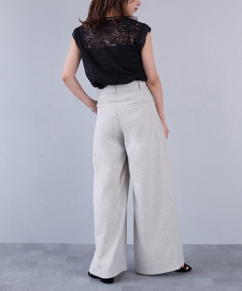 murea(ミュレア)の「ハイウエストカットデザインタックルーズパンツ(その他パンツ・レディース・ベージュ/チャコールグレー/アイボリー・M/S)」の20枚目の写真