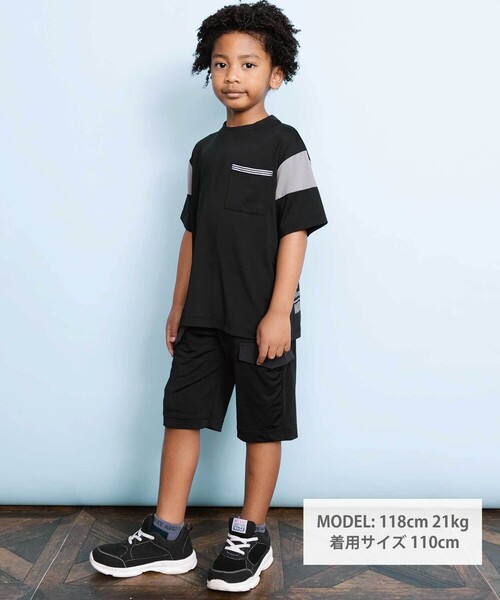 WASK（ワスク）の「【接触冷感】5.5分丈 ナイロンフラップポケットパンツ（その他パンツ・キッズ・ブラック/ネイビー/グリーン・130cm/150cm/140cm/160cm）」の4枚目の写真