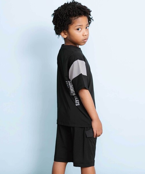 WASK（ワスク）の「【接触冷感】5.5分丈 ナイロンフラップポケットパンツ（その他パンツ・キッズ・ブラック/ネイビー/グリーン・130cm/150cm/140cm/160cm）」の6枚目の写真