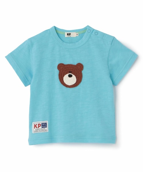 KP BOY(ケーピーボーイ)の「くま編みモチーフ 半袖Tシャツ(Tシャツ/カットソー・キッズ・イエロー/ターコイズブルー/レッド・80cm/90cm)」の2枚目の写真