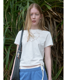 Pebble Heart Tee Off-White