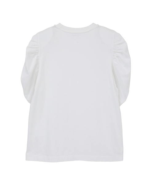 CURRENTAGE(カレンテージ)の「Organic Cotton Jersey Gather Cut And Sew(Tシャツ/カットソー・レディース・ブラック/ホワイト・1)」の3枚目の写真