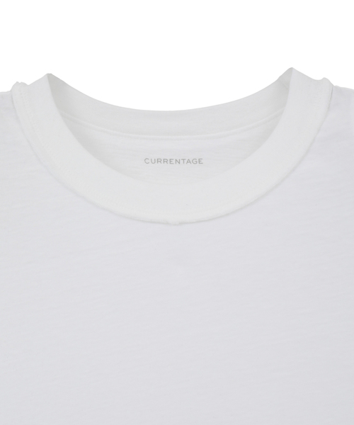 CURRENTAGE(カレンテージ)の「Organic Cotton Jersey Gather Cut And Sew(Tシャツ/カットソー・レディース・ブラック/ホワイト・1)」の4枚目の写真