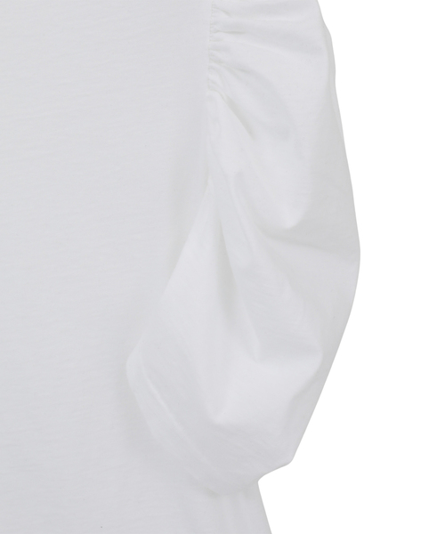 CURRENTAGE(カレンテージ)の「Organic Cotton Jersey Gather Cut And Sew(Tシャツ/カットソー・レディース・ブラック/ホワイト・1)」の5枚目の写真