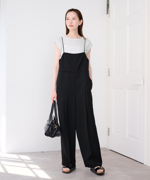 U by SPICK&SPAN(ユーバイスピックアンドスパン)の「《2枚セット》WPL トラウザーサロペット(サロペット/オーバーオール・レディース・ブラック/モカ・38/36)」の3枚目の写真