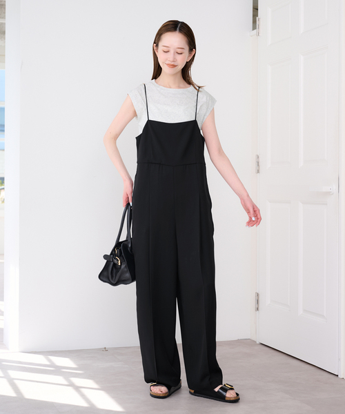 U by SPICK&SPAN(ユーバイスピックアンドスパン)の「《2枚セット》WPL トラウザーサロペット(サロペット/オーバーオール・レディース・ブラック/モカ・38/36)」の7枚目の写真