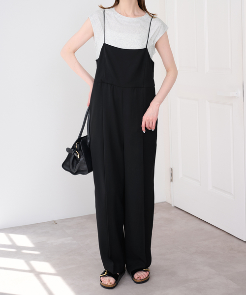 U by SPICK&SPAN(ユーバイスピックアンドスパン)の「《2枚セット》WPL トラウザーサロペット(サロペット/オーバーオール・レディース・ブラック/モカ・38/36)」の9枚目の写真