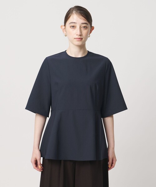 UNITED ARROWS（ユナイテッドアローズ）の「５分袖 ペプラム Tシャツ ‐吸水速乾‐（Tシャツ/カットソー・レディース・ネイビー/ホワイト・FREE）」の10枚目の写真