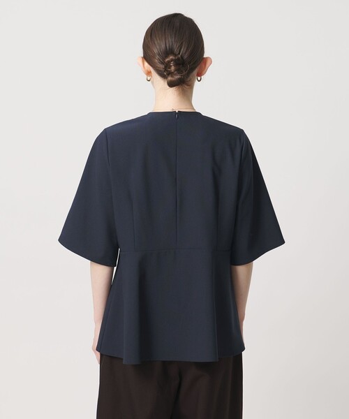 UNITED ARROWS（ユナイテッドアローズ）の「５分袖 ペプラム Tシャツ ‐吸水速乾‐（Tシャツ/カットソー・レディース・ネイビー/ホワイト・FREE）」の12枚目の写真