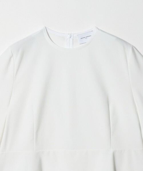 UNITED ARROWS（ユナイテッドアローズ）の「５分袖 ペプラム Tシャツ ‐吸水速乾‐（Tシャツ/カットソー・レディース・ネイビー/ホワイト・FREE）」の21枚目の写真