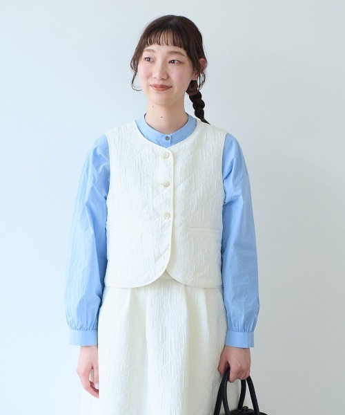 bulle de savon(ビュルデサボン)の「ichijiku quilt ジャカード ベスト(ベスト・レディース・キナリ/ブラック・FREE)」の16枚目の写真