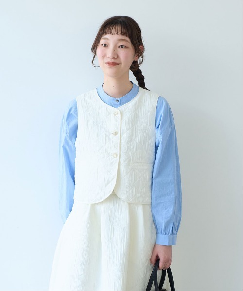 bulle de savon(ビュルデサボン)の「ichijiku quilt ジャカード ベスト(ベスト・レディース・キナリ/ブラック・FREE)」の14枚目の写真