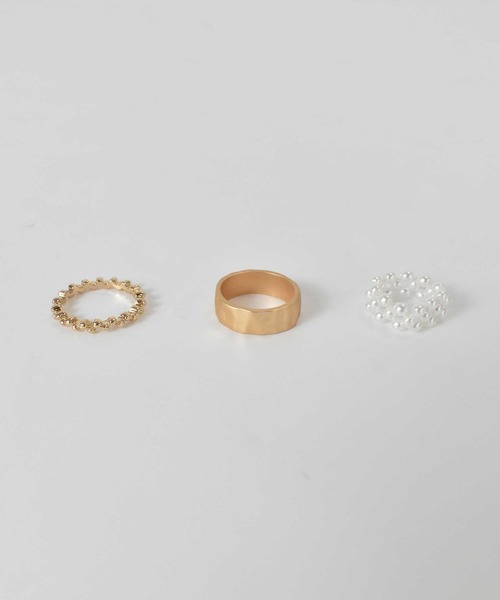 Reurie'（レウリィ）の「《3点セット》パールリング3SET / 指輪 シンプル ベーシック ヴィンテージ きれいめ モード（リング・レディース・シルバー/ゴールド・FREE）」の4枚目の写真