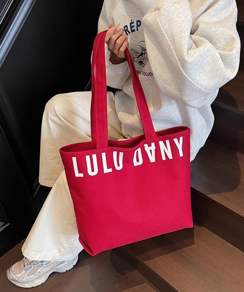 c.u.l(シーユーエル)の「A4収納可 ロゴプリント コットントートバッグ cula1536(トートバッグ・レディース・レッド/グリーン/ブラック/ホワイト・FREE)」の4枚目の写真