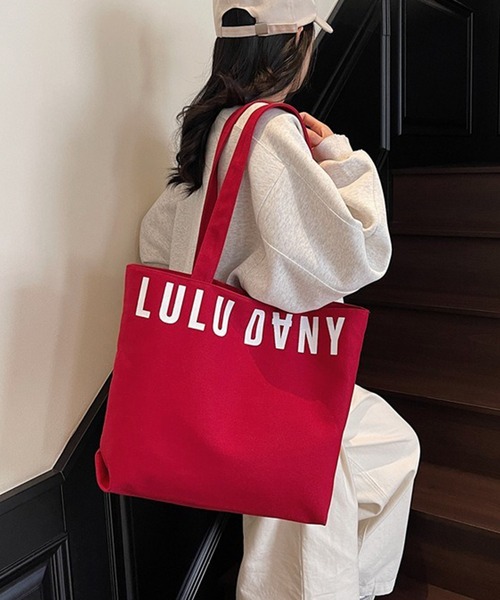 c.u.l(シーユーエル)の「A4収納可 ロゴプリント コットントートバッグ cula1536(トートバッグ・レディース・レッド/グリーン/ブラック/ホワイト・FREE)」の22枚目の写真