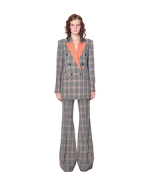 Orange Check Double Blazer