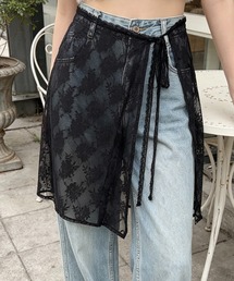 シアー総柄レイヤードラップスカート