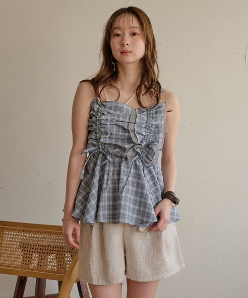mideal(マイディール)の「3way peplum design tops / 3way ペプラムデザイントップス(シャツ/ブラウス・レディース・ブルー/チャコールグレー/ライトグリーン/ホワイト・FREE)」の4枚目の写真