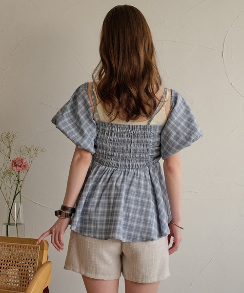 mideal(マイディール)の「3way peplum design tops / 3way ペプラムデザイントップス(シャツ/ブラウス・レディース・ブルー/チャコールグレー/ライトグリーン/ホワイト・FREE)」の16枚目の写真