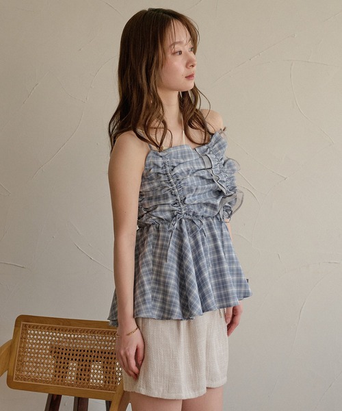 mideal(マイディール)の「3way peplum design tops / 3way ペプラムデザイントップス(シャツ/ブラウス・レディース・ブルー/チャコールグレー/ライトグリーン/ホワイト・FREE)」の18枚目の写真