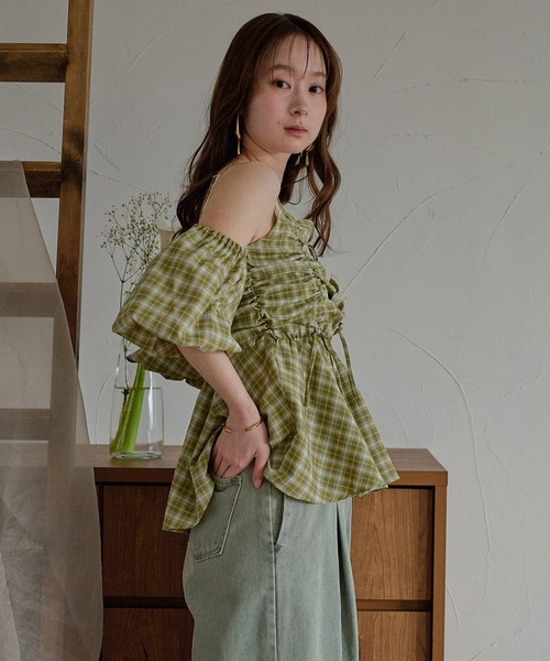 mideal(マイディール)の「3way peplum design tops / 3way ペプラムデザイントップス(シャツ/ブラウス・レディース・ブルー/チャコールグレー/ライトグリーン/ホワイト・FREE)」の22枚目の写真